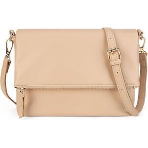 Women Light Brown Imported PU Leather Fashion Cross Body Purse Shoulder Bag